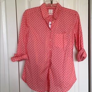 Elephant Print Gap Button Down NWT